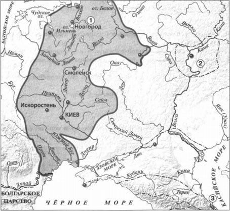 Карта Восточные славяне и их соседи в IV-IX вв. 2 вариант