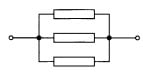 Три параллельно соединённых резисто­ра
